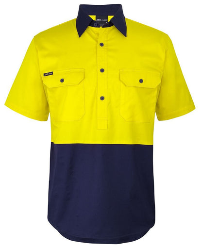 JBs Wear Hi Vis Close Front S/S 150G Work Shirt (6HVCW)