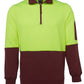 JB's Wear-JB's Hi Vis 1/2 Zip Fleecy Sweat - Adults-Lime/Maroon / S-Uniform Wholesalers - 5