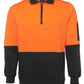JB's Wear-JB's Hi Vis 1/2 Zip Fleecy Sweat - Adults-Orange/Black / S-Uniform Wholesalers - 8