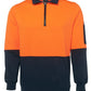 JB's Wear-JB's Hi Vis 1/2 Zip Fleecy Sweat - Adults-Orange/Navy / S-Uniform Wholesalers - 9