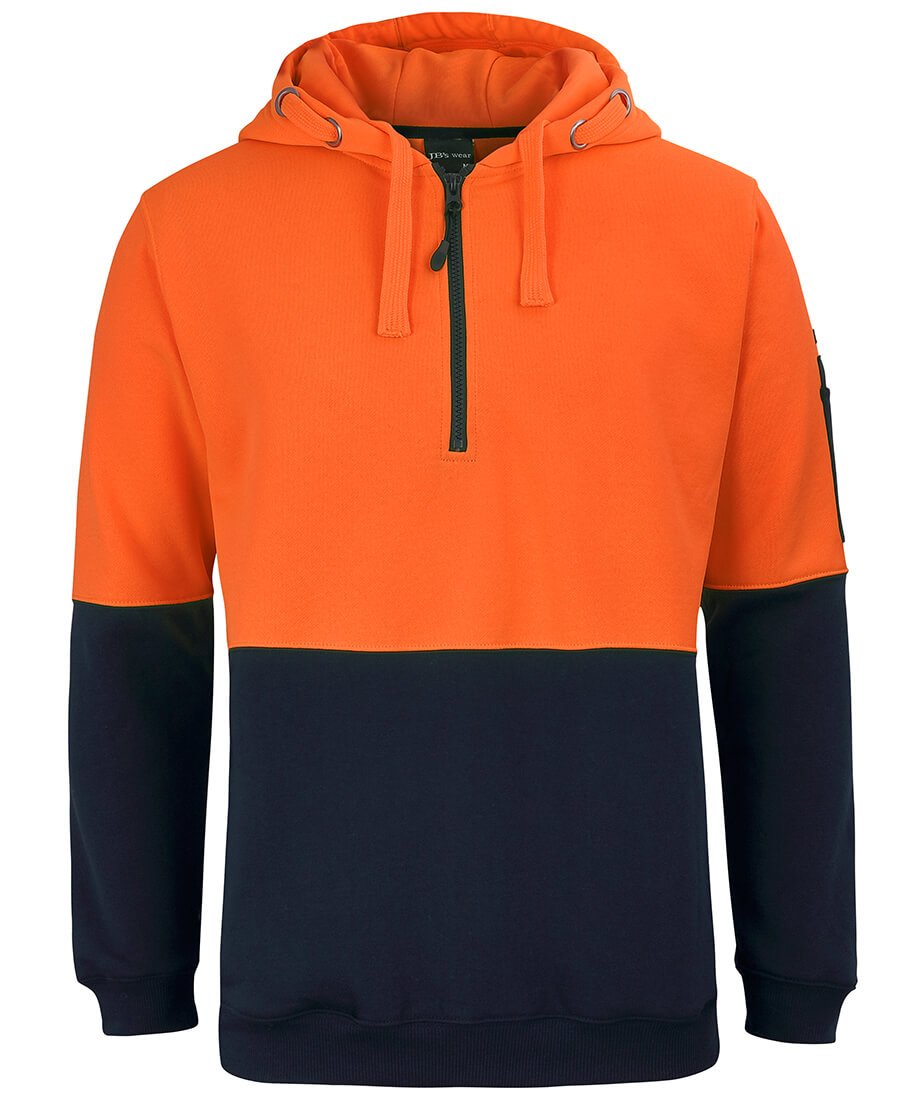 JBs Wear Hi Vis 1/2 Zip Hoodie (6HVHZ)