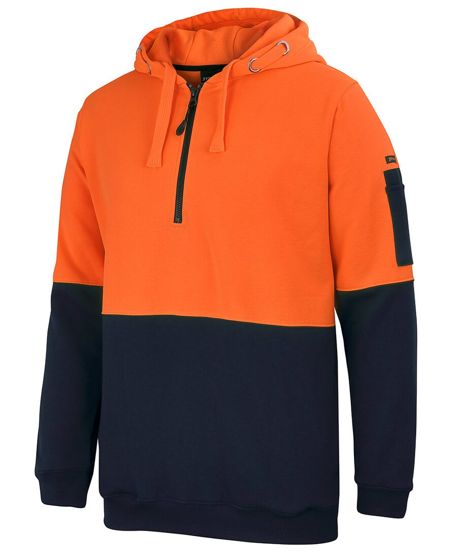 JBs Wear Hi Vis 1/2 Zip Hoodie (6HVHZ)