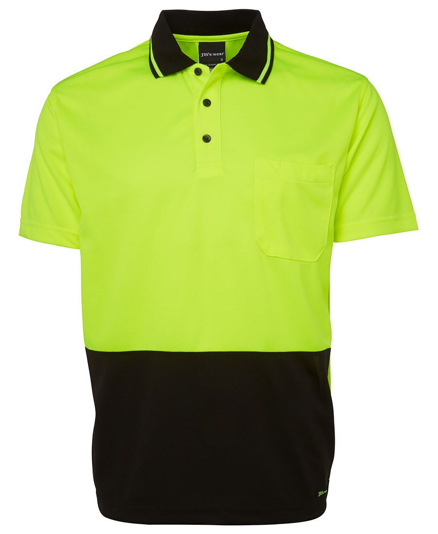 JB's Wear-JB's Adults Hi Vis  Non Cuff Traditional Polo 1st (11 colour)-Lime/Black / XS-Uniform Wholesalers - 2