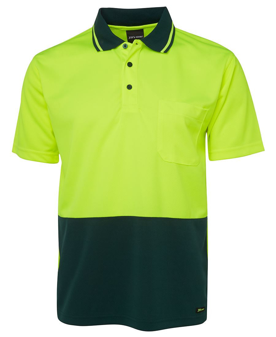 JB's Wear-JB's Adults Hi Vis  Non Cuff Traditional Polo 1st (11 colour)-Lime/Bottle / XS-Uniform Wholesalers - 4