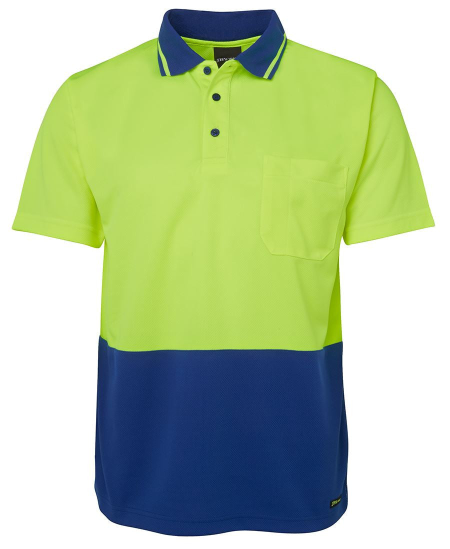JB's Wear-JB's Adults Hi Vis  Non Cuff Traditional Polo 1st (11 colour)-Lime/Royal / XS-Uniform Wholesalers - 11