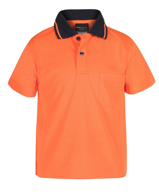 JBs Wear Adults Hi Vis  Non Cuff Traditional Polo (6HVNC)