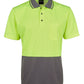 JB's Wear-JB's Adults Hi Vis  Non Cuff Traditional Polo 1st (11 colour)-Lime/Charcoal / XS-Uniform Wholesalers - 5