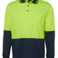 JB's Wear-JB's Hi Vis Long Sleeve Trad Polo - Adults-Lime/Navy / XS-Uniform Wholesalers - 6