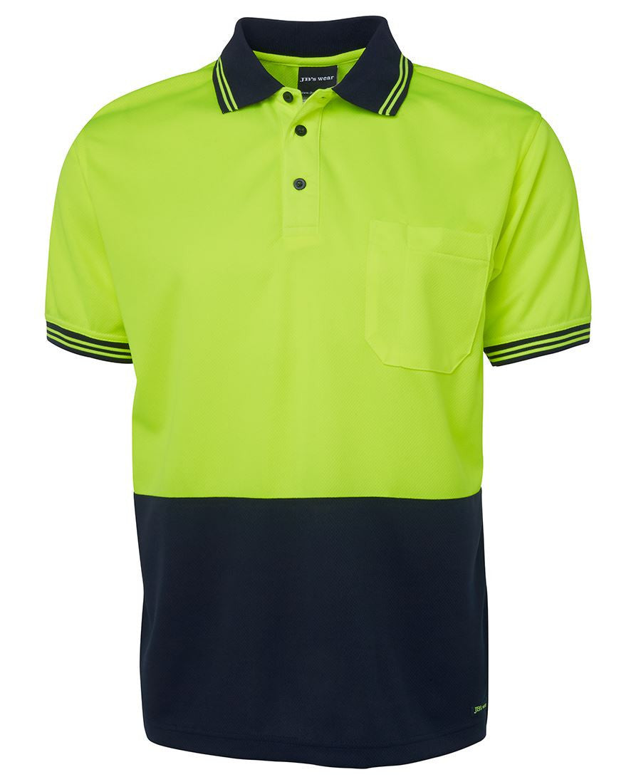 JB's Wear-Jb's Hi Vis Short Sleeve Traditional Polo - Adults-Lime/Navy / XS-Uniform Wholesalers - 7