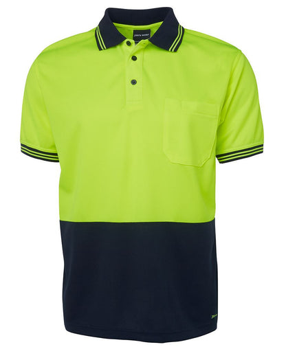 JB's Wear-Jb's Hi Vis Short Sleeve Traditional Polo - Adults-Lime/Navy / XS-Uniform Wholesalers - 7
