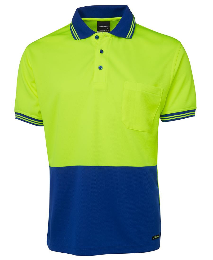 JB's Wear-Jb's Hi Vis Short Sleeve Traditional Polo - Adults-Lime/Royal / XS-Uniform Wholesalers - 8