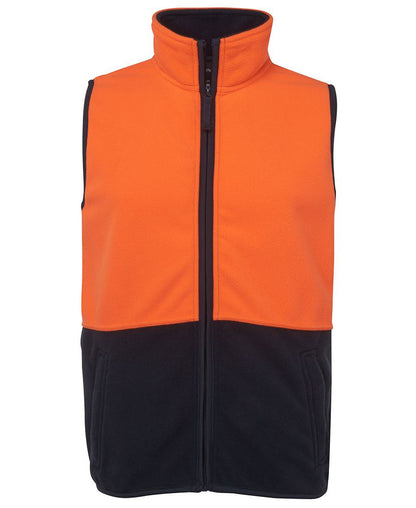 JB's Wear-Jb's Hi Vis Polar Vest - Adults-Orange/Navy / S-Uniform Wholesalers - 4