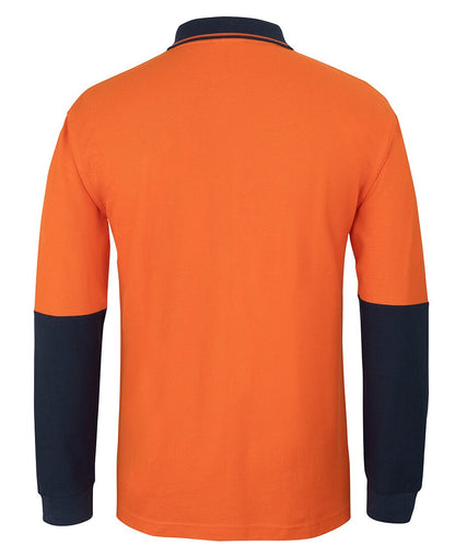 JBs Wear Hi Vis L/S Cotton Pique Trad Polo (6HVQL)