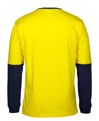 JBs Wear Hi Vis L/S Crew Neck Cotton T-Shirt (6HVTN)