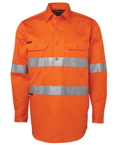JBs Wear Hi Vis (D+N) Close Front L/S Shirt 190g - Adults (6HWCF)