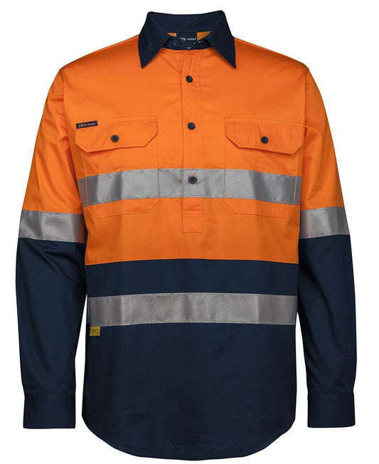 JBs Wear Hi Vis (D+N) Close Front L/S 150G Work Shirt (6HWCS)