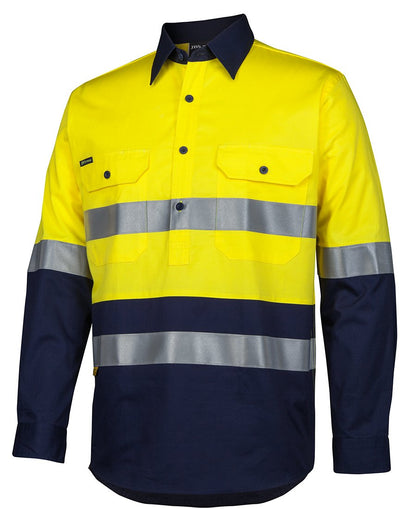 JBs Wear Hi Vis (D+N) Close Front L/S 150G Work Shirt (6HWCS)