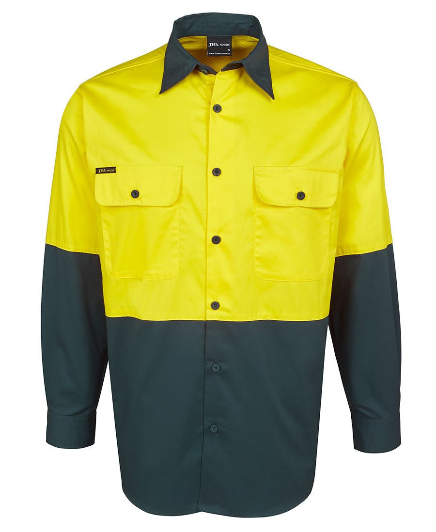 JB's Wear-Jb's Hi Vis Long Sleeve 150g Shirt - Adults-Yellow/Green / 3XS-Uniform Wholesalers - 5