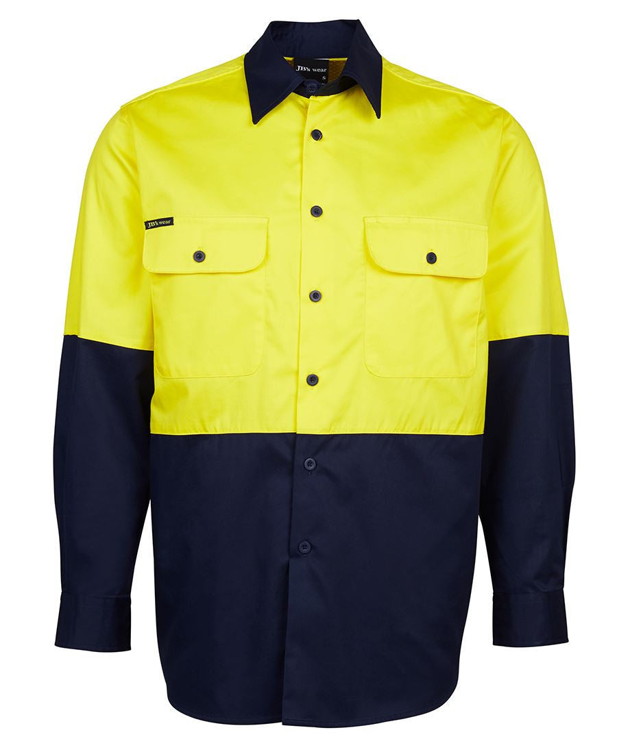JB's Wear-Jb's Hi Vis Long Sleeve 150g Shirt - Adults-Yellow/Navy / S-Uniform Wholesalers - 7
