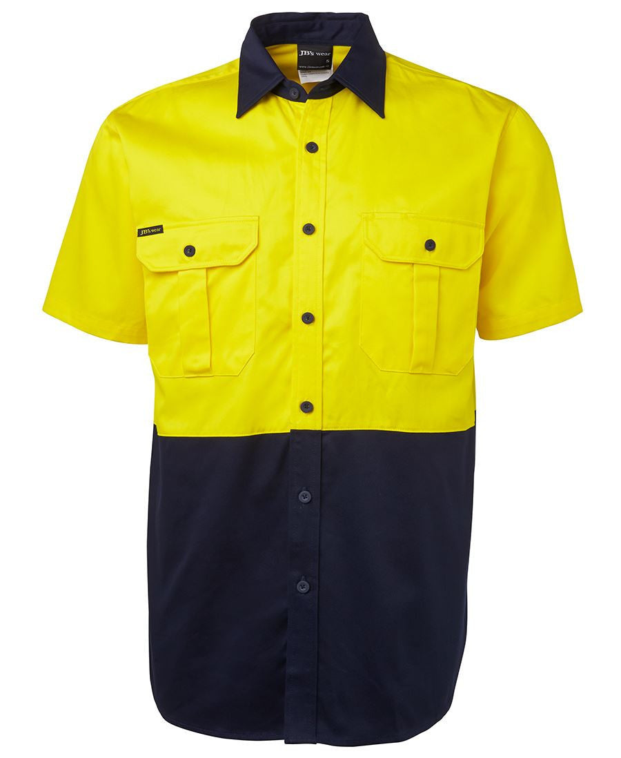 JB's Wear-Jb's Hi Vis Short Sleeve 190g Shirt - Adults-Yellow/Navy / S-Uniform Wholesalers - 4