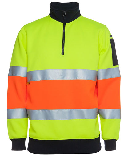 JBs Wear Hi Vis (D+N) 1/2 Zip Fleecy Sweat - Adults (6HZFS)