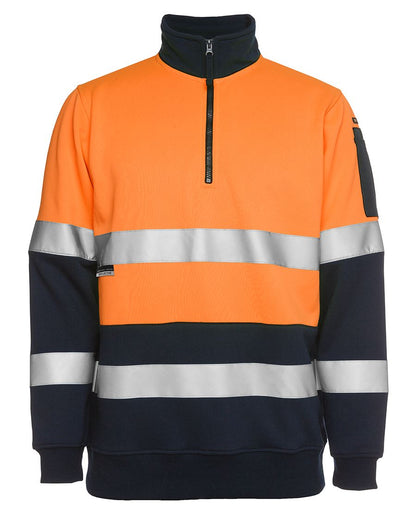 JBs Wear Hi Vis (D+N) 1/2 Zip Fleecy Sweat - Adults (6HZFS)