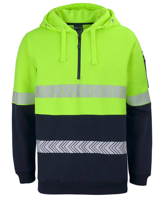 JBs Wear Hi Vis 1/2 Zip Segmented Tape Hoodie (6HZSH)