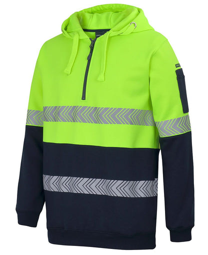 JBs Wear Hi Vis 1/2 Zip Segmented Tape Hoodie (6HZSH)