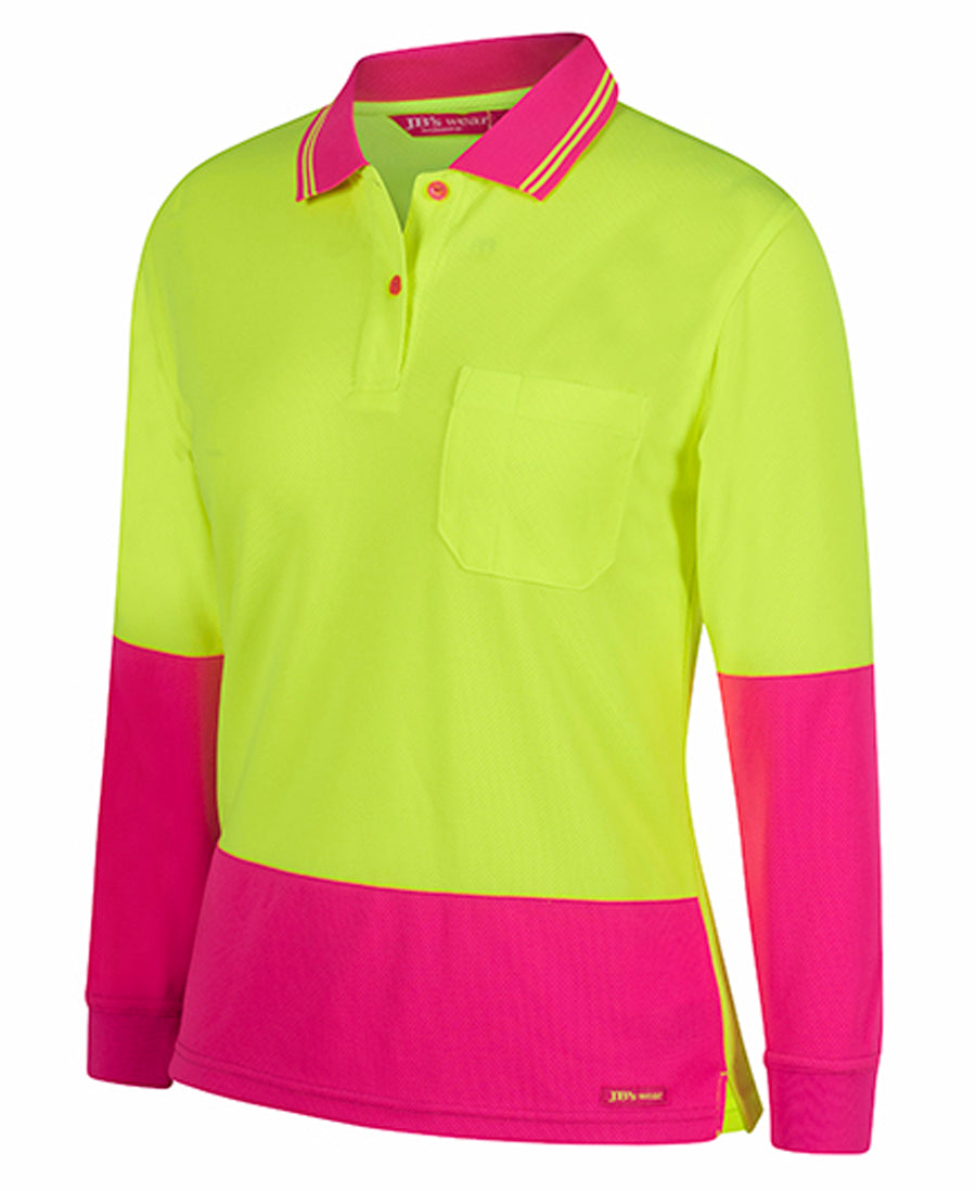 JBs Wear Ladies Hi Vis L/S Comfort Polo (6LHCL)