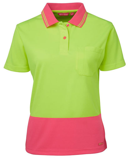 JB's Wear-Jb's Ladies Hi Vis Short Sleeve Comfort Polo-Lime/Pink / 8-Uniform Wholesalers - 4
