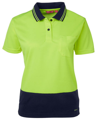 JB's Wear-Jb's Ladies Hi Vis Short Sleeve Comfort Polo-Lime/Navy / 8-Uniform Wholesalers - 2