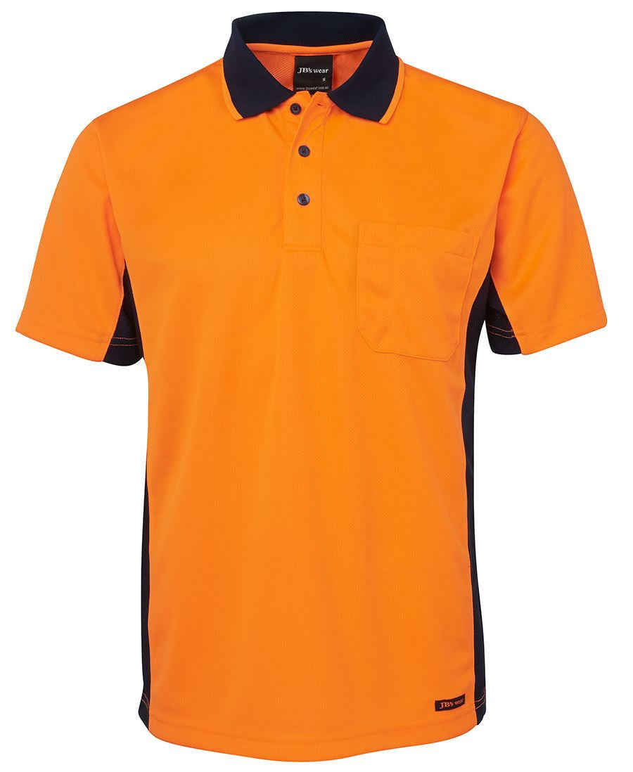 JB's Wear-Jb's Hi Vis Short Sleeve Sport Polo - Adults-Orange/Navy / XS-Uniform Wholesalers - 4
