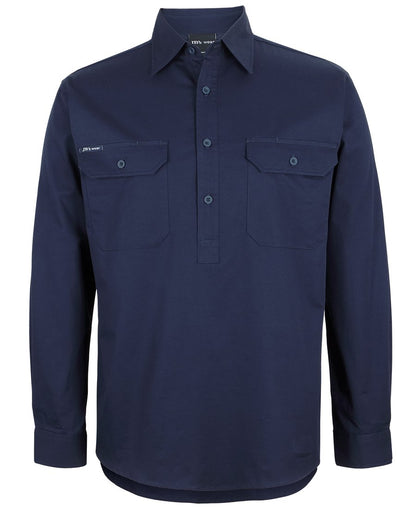 JBs Wear Hi Vis Close Front L/S 150G Work Shirt (6WLCF)