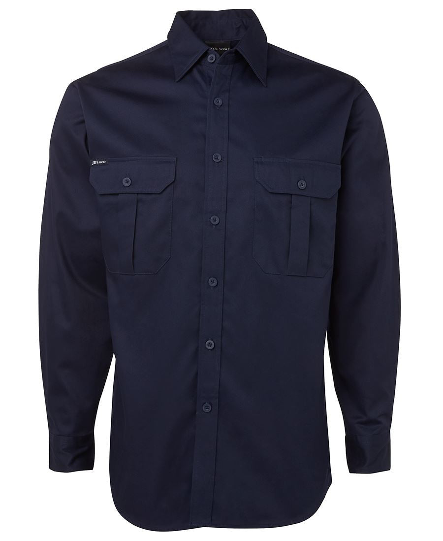 JB's Wear-Jb's Long Sleeve 190g Work Shirt-Navy / S-Uniform Wholesalers - 3