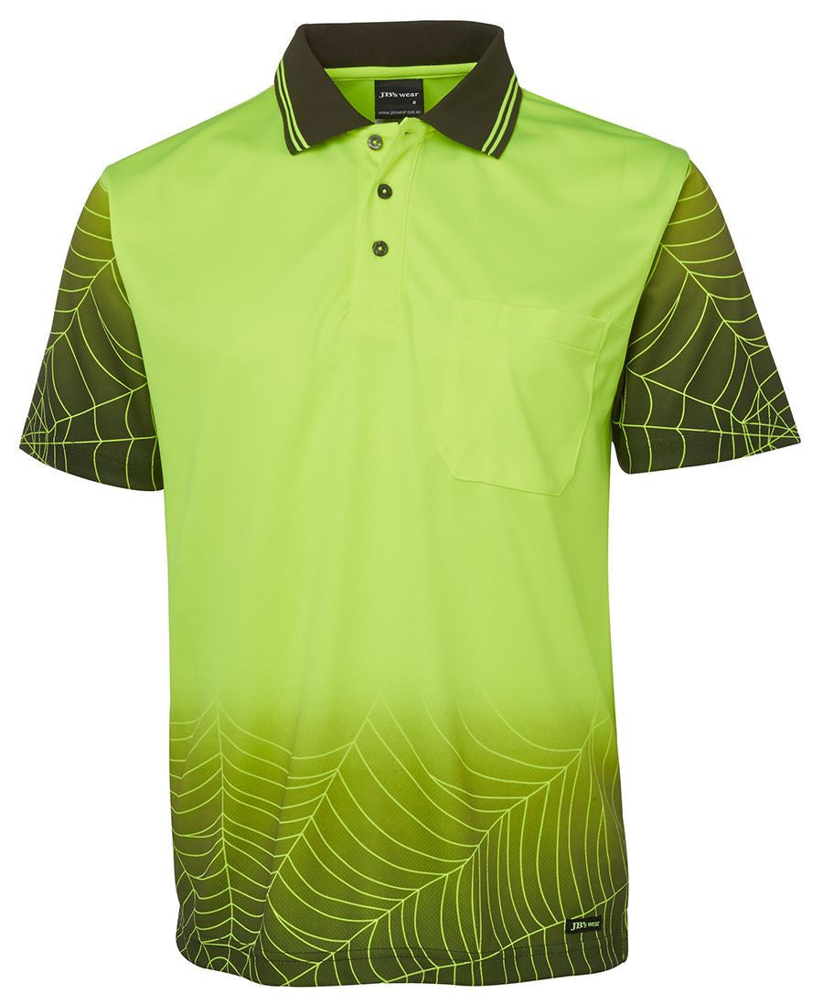 JB's Wear-JB's Hi Vis S/S Web Polo-Lime/Black / S-Uniform Wholesalers - 2