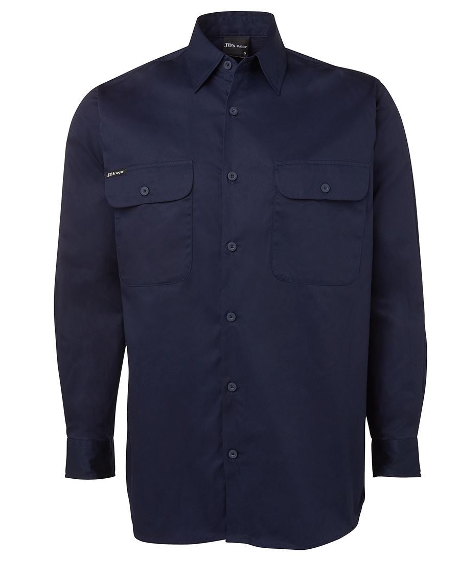 JB's Wear-Jb's Long Sleeve 150g Work Shirt-Navy / S-Uniform Wholesalers - 2