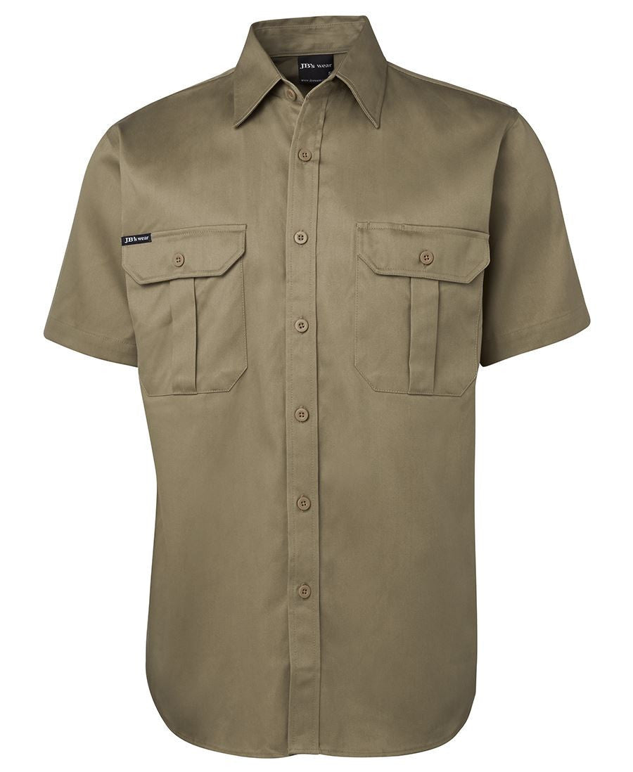 JB's Wear-Jb's Short Sleeve 190g Work Shirt-Khaki / S-Uniform Wholesalers - 2