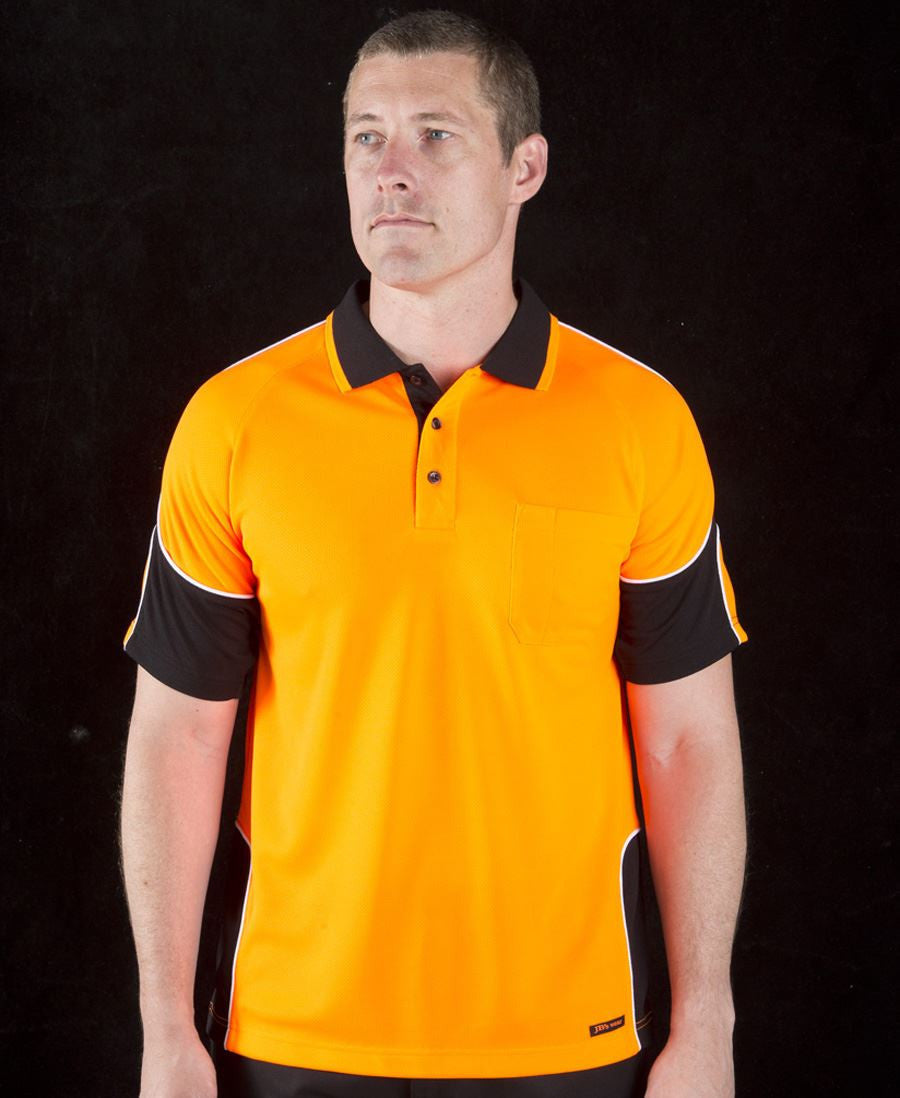 JB's Wear-JB's Hi Vis S/S Arm Panel Polo - Adults--Uniform Wholesalers - 1