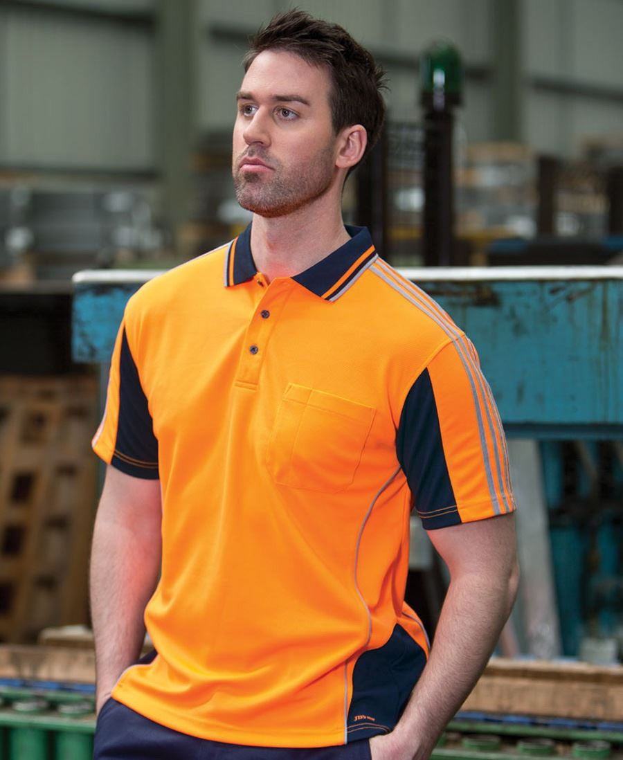 JB's Wear-Jb's Hi Vis S/S Arm Tape Polo - Adults--Uniform Wholesalers - 1