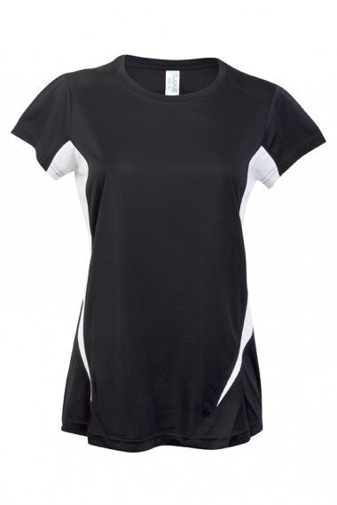 Ramo-Ramo Ladies Accelerator Cool-Dry T-shirt	(new)-Black/White / 8-Uniform Wholesalers - 3
