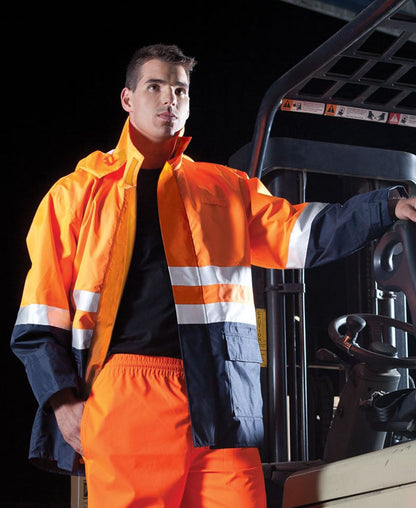 JB's Wear-JB's Hi Vis (D+N) Long Line Jacket - Adults--Uniform Wholesalers - 1