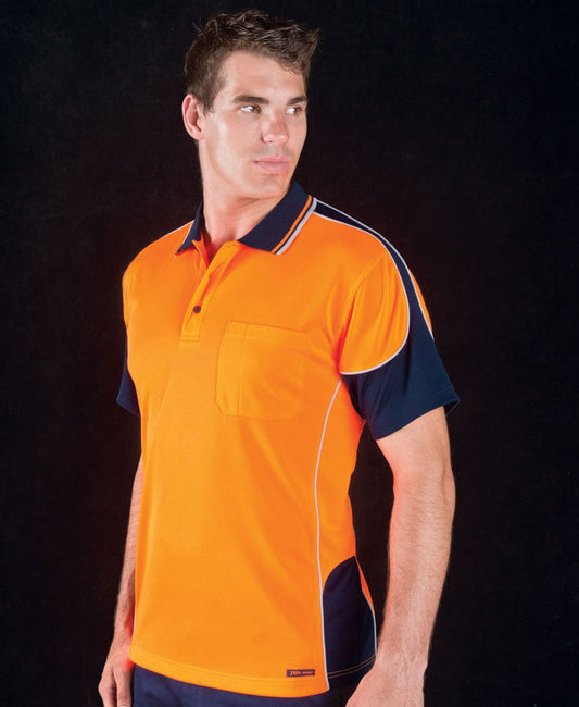 JB's Wear-JB's Hi Vis Contrast Piping Polo - Adults--Uniform Wholesalers - 1