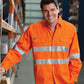 JB's Wear-JB's Hi Vis (D+N) Long Sleeve 190g Shirt With Tape - Adults--Uniform Wholesalers - 3