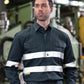 JB's Wear-JB's Hi Vis (D+N) Long Sleeve 190g Shirt With Tape - Adults--Uniform Wholesalers - 1