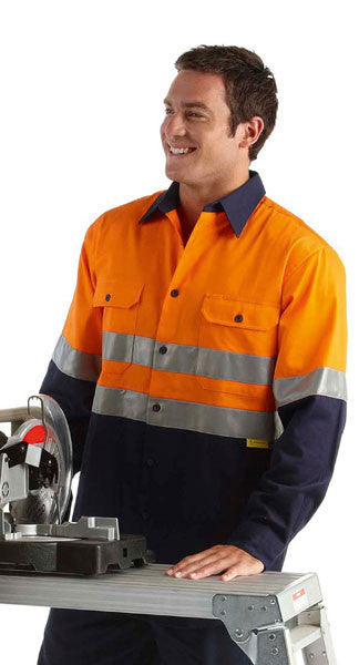 JB's Wear-JB's Hi Vis (D+N) Long Sleeve 190g Shirt - Adults--Uniform Wholesalers - 4