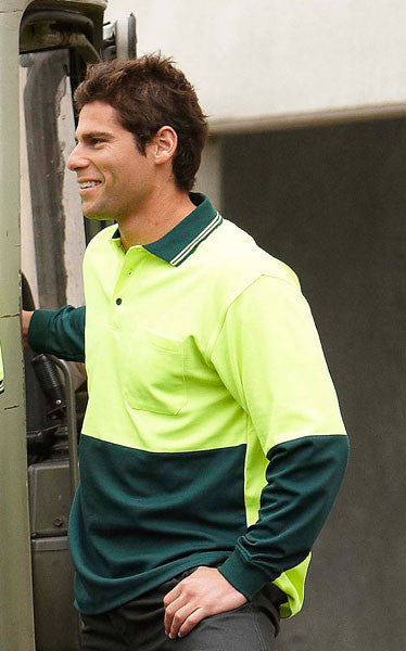 JB's Wear-Jb's Hi Vis Long Sleeve Cotton Back Polo - Adults--Uniform Wholesalers - 4