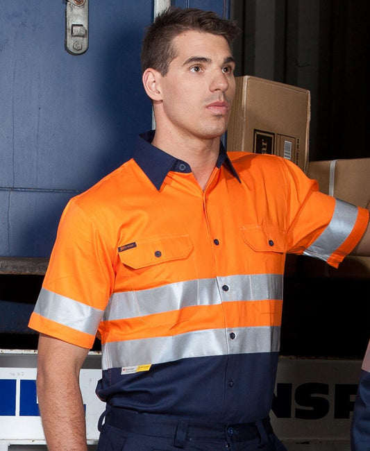 JB's Wear-JB's Hi Vis (D+N) Short Sleeve 190g Shirt - Adults--Uniform Wholesalers - 1