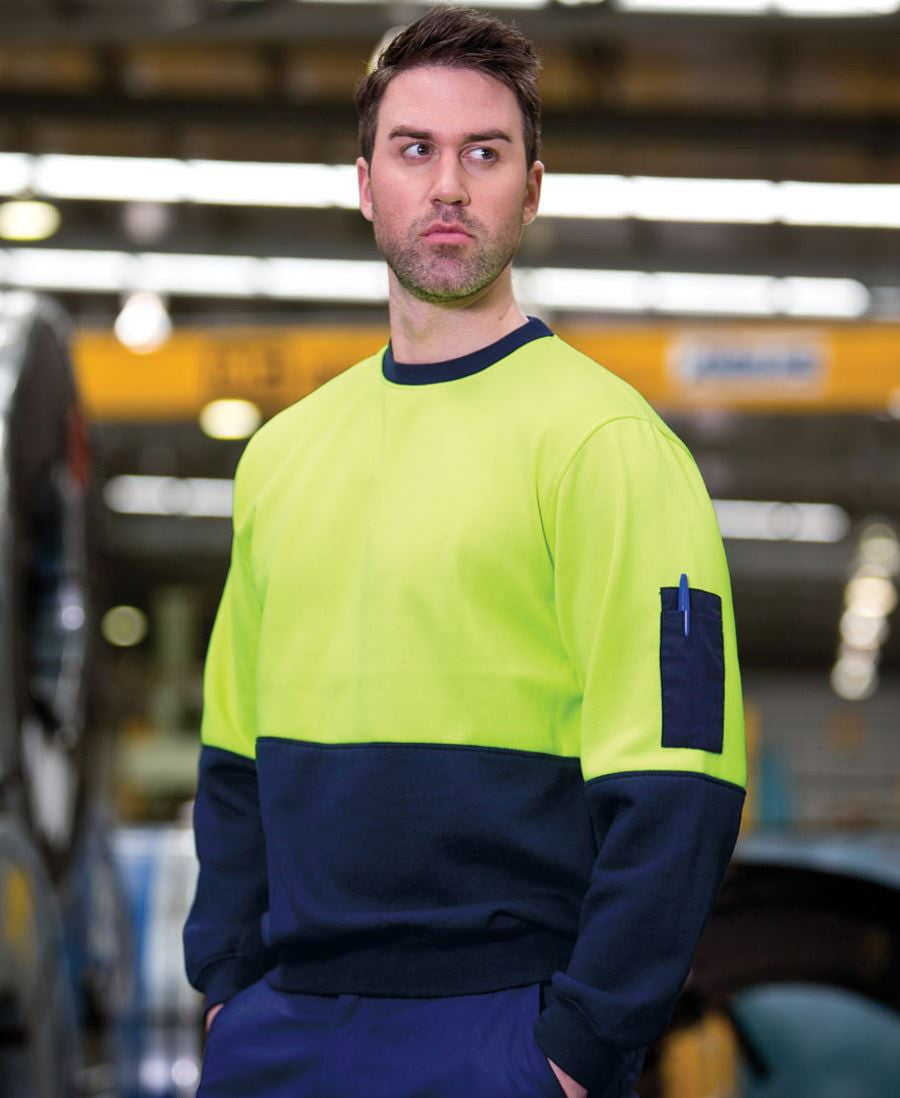 JB's Wear-JB's Hi Vis Fleecy Crew - Adults--Uniform Wholesalers - 1