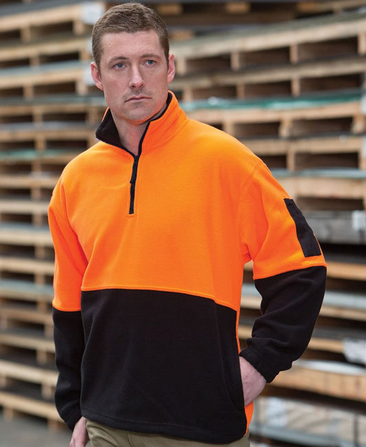 JB's Wear-JB's Hi Vis 1/2 Zip Polar Fleece - Adults--Uniform Wholesalers - 1