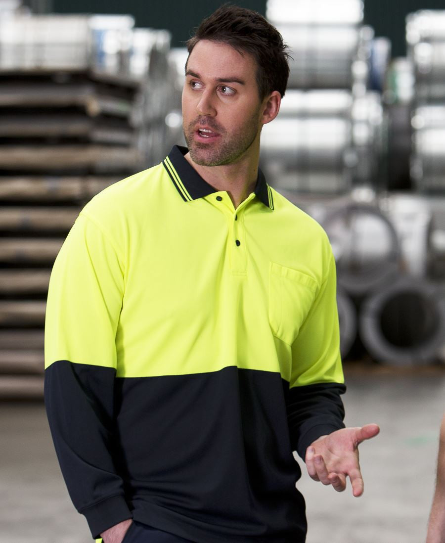 JB's Wear-JB's Hi Vis Long Sleeve Trad Polo - Adults--Uniform Wholesalers - 1